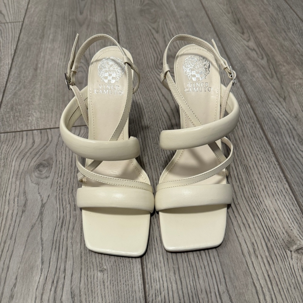 BRAND NEW Vince Camuto Leather Strappy Heels - Ivory US W8.5